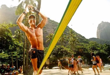 Mua Polyester Webbing Slackline Walking Rope màu vàng với biểu tượng tùy chỉnh online manufacture