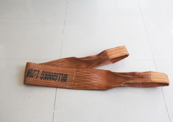 Mua Thiết bị cần cẩu hạng nhẹ Polyester 6000kg Flat Web Lifting Slings / Polyester Woven Eye To Eye Webbing Sling online manufacture