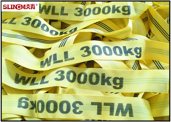 Mua EN1492-2 Mềm Polyester nâng Sling, liền mạch màu vàng 3 tấn nâng dây đeo online manufacture