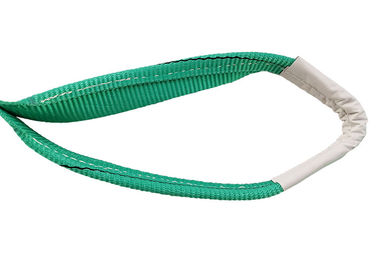 2T Polyester Flat Webbing Sling Green Color For Railway Construction