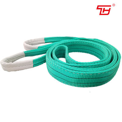 60mm Width 2T Green Color 100% Polyester Webbing Sling With Flat Or Becket Eyes